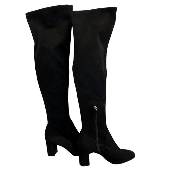 NINE West black faux suede over the knee high heel boots Sz 8.5 - Picture 1 of 10